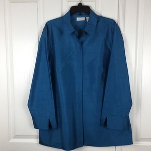 Chico’s 100% Silk XL Split Cuff Button Down